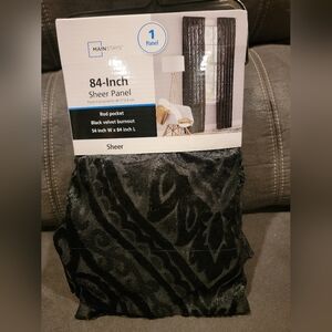 Mainstays Black Velvet Burnout Sheer Single Panel, 54x84